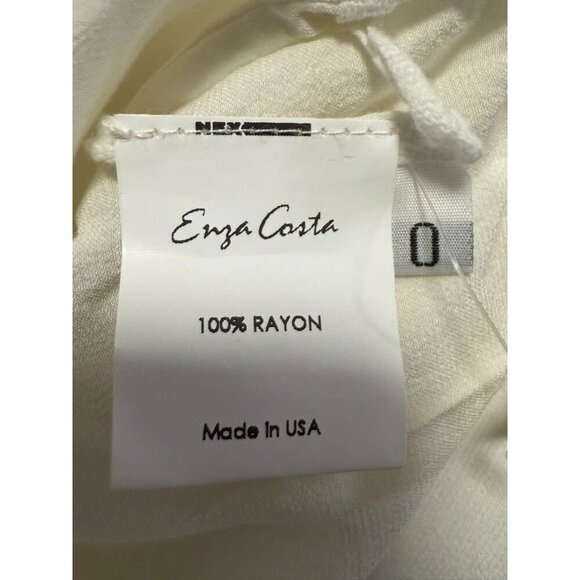 Enza Costa Blouse Button Down SZ 0 Relaxed Shimmery Glam - Picture 6 of 7